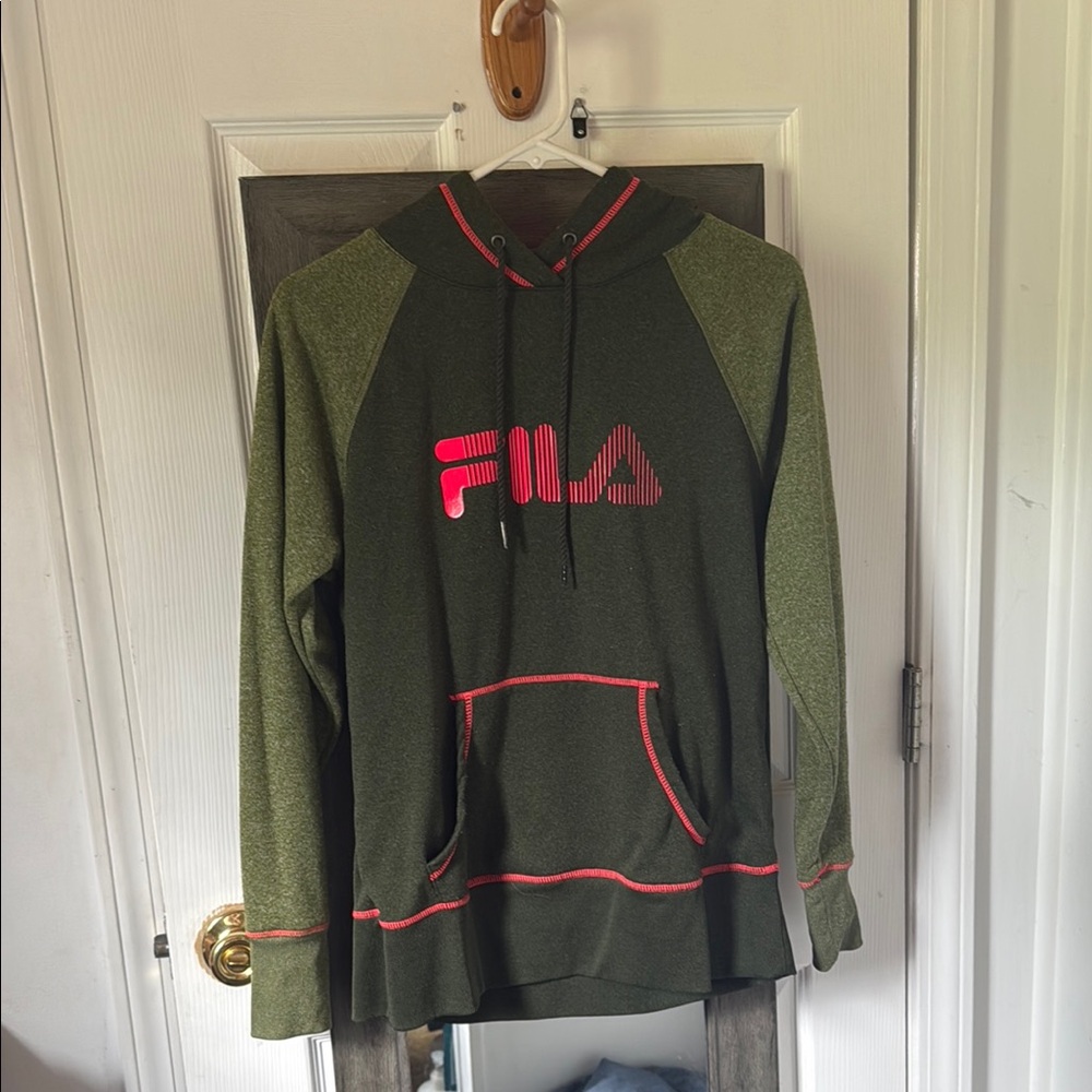 Fila Green Sweater with Red Accents